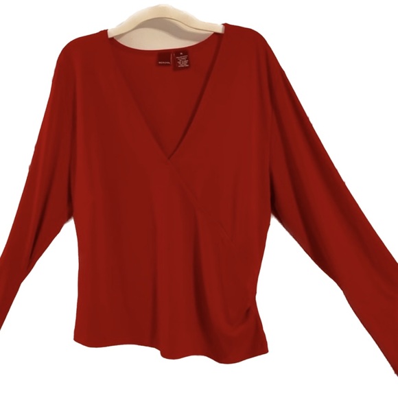 Merona v-neck women’s Red Wrap Top XL - Picture 1 of 9